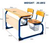 Versatile Double Desk And Chair Set with Mesh Baskets