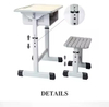 Height Adjustable Desk And Stool Combo with Book Box