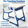 WANGLI Fixed Height Student Desk and Chair Set with Steel Storage Box & Ergonomic PE Chair, C-Frame School Furniture